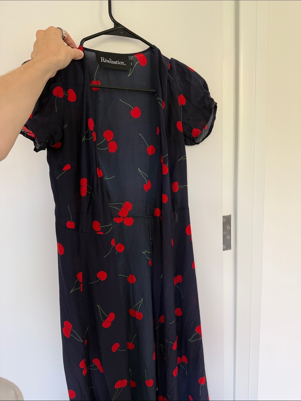Realisation Par Navy Kids Dress with Red Cherry Print